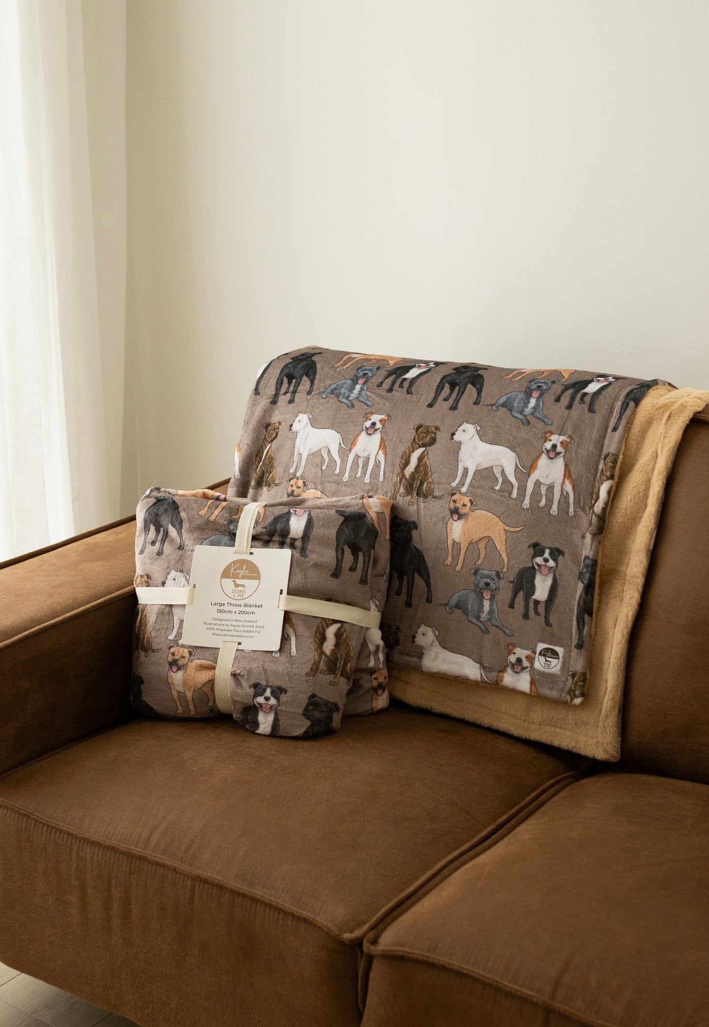 Large Throw Blanket- English Staffordshire Bull terrier