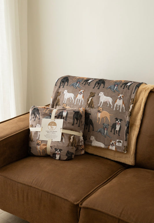 Large Throw Blanket- English Staffordshire Bull terrier