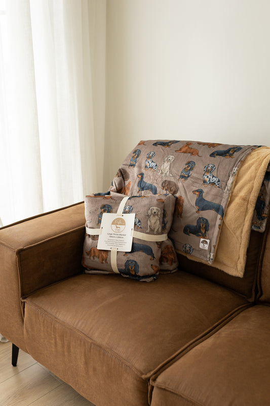 Large Throw Blanket- Dachshund